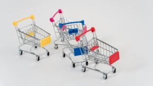 A shopping trolley ready for the Aldi Baby Event Ireland 2026 rush.